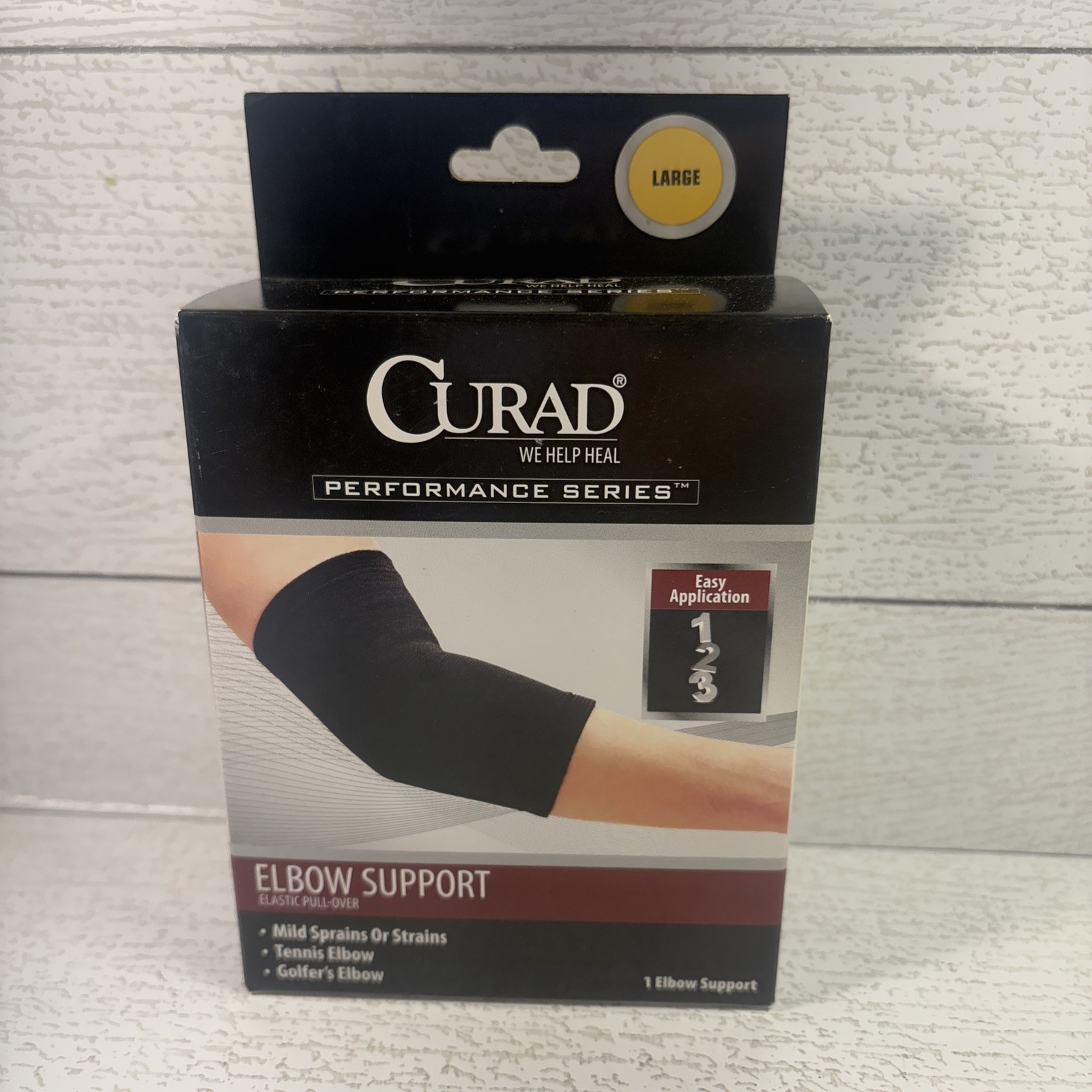 Curad Elastic Pull-Over Elbow Support Black Large