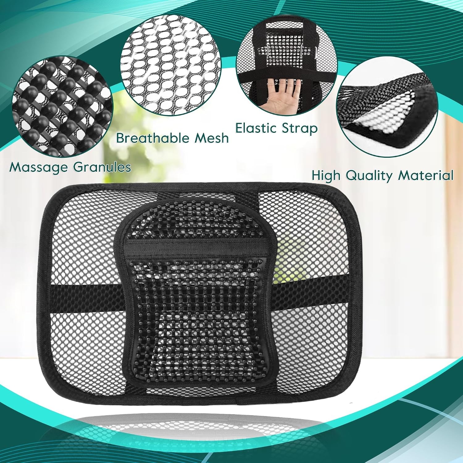 Mesh Back Lumbar Support Seat Cushion Breathable Office Chairs Car 12 X 16