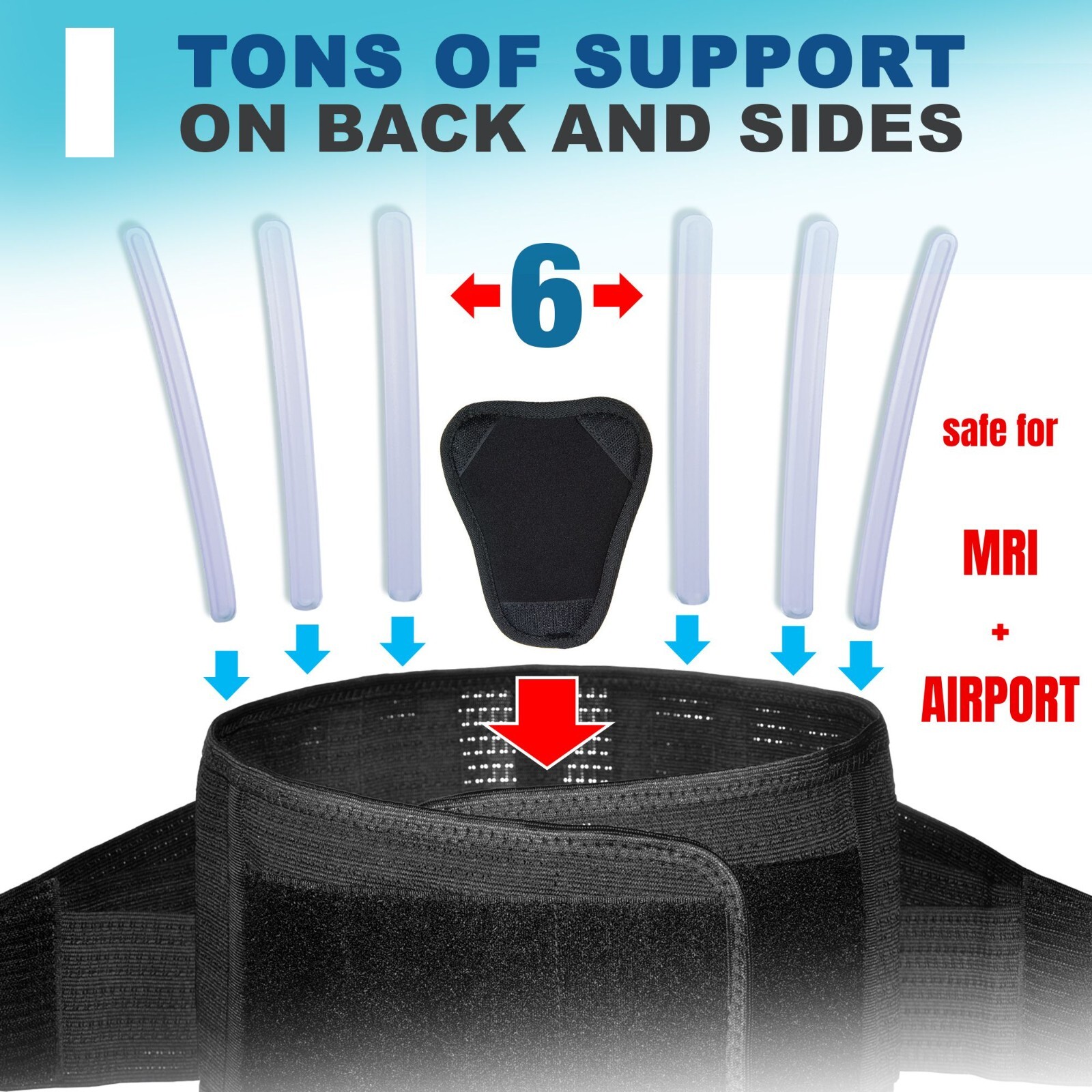 AVESTON Back Brace Lower Back Pain Relief Belt Lumbar Pad Support Lightweight