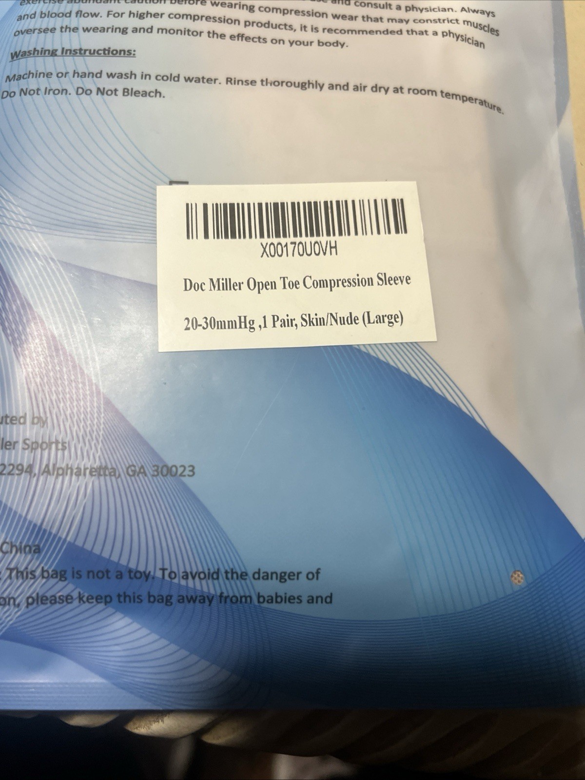 Doc Miller Compression Stockings Open Sleeve 20-30 Hg, 1 Pair,skin/nude ,large