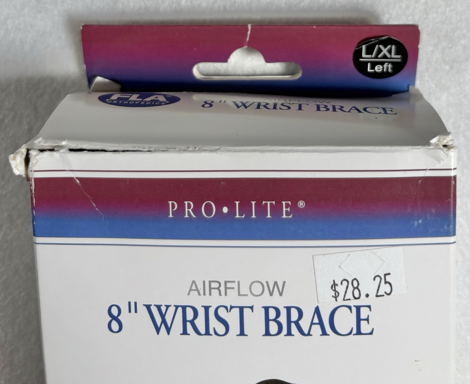 FLA Orthopedics ProLite 8” Wrist Brace L/XL Left Black New In Box Latex Free