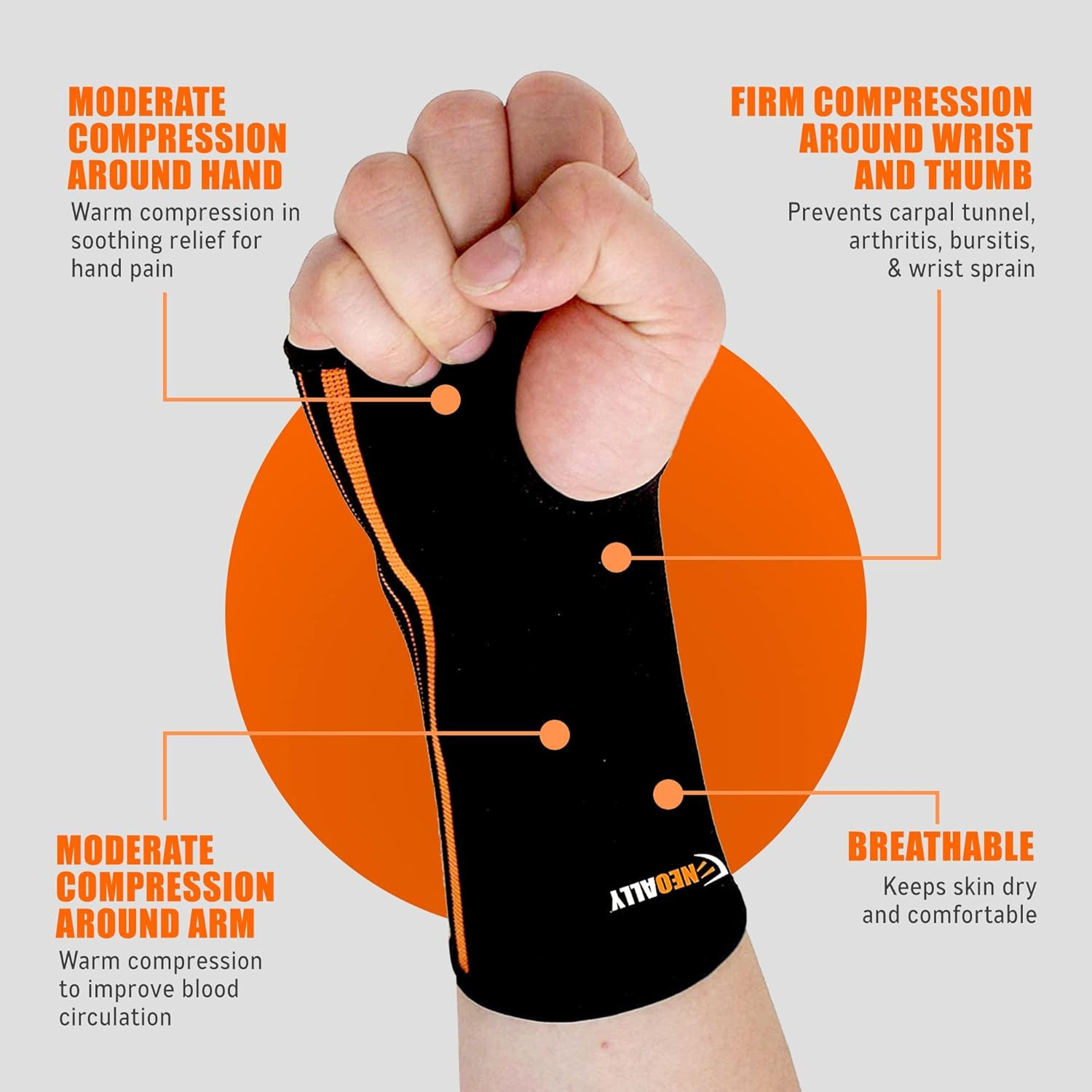 ® – Forearm and Wrist Brace for Carpal Tunnel & Exercise, Moisture-Wicking Adjus