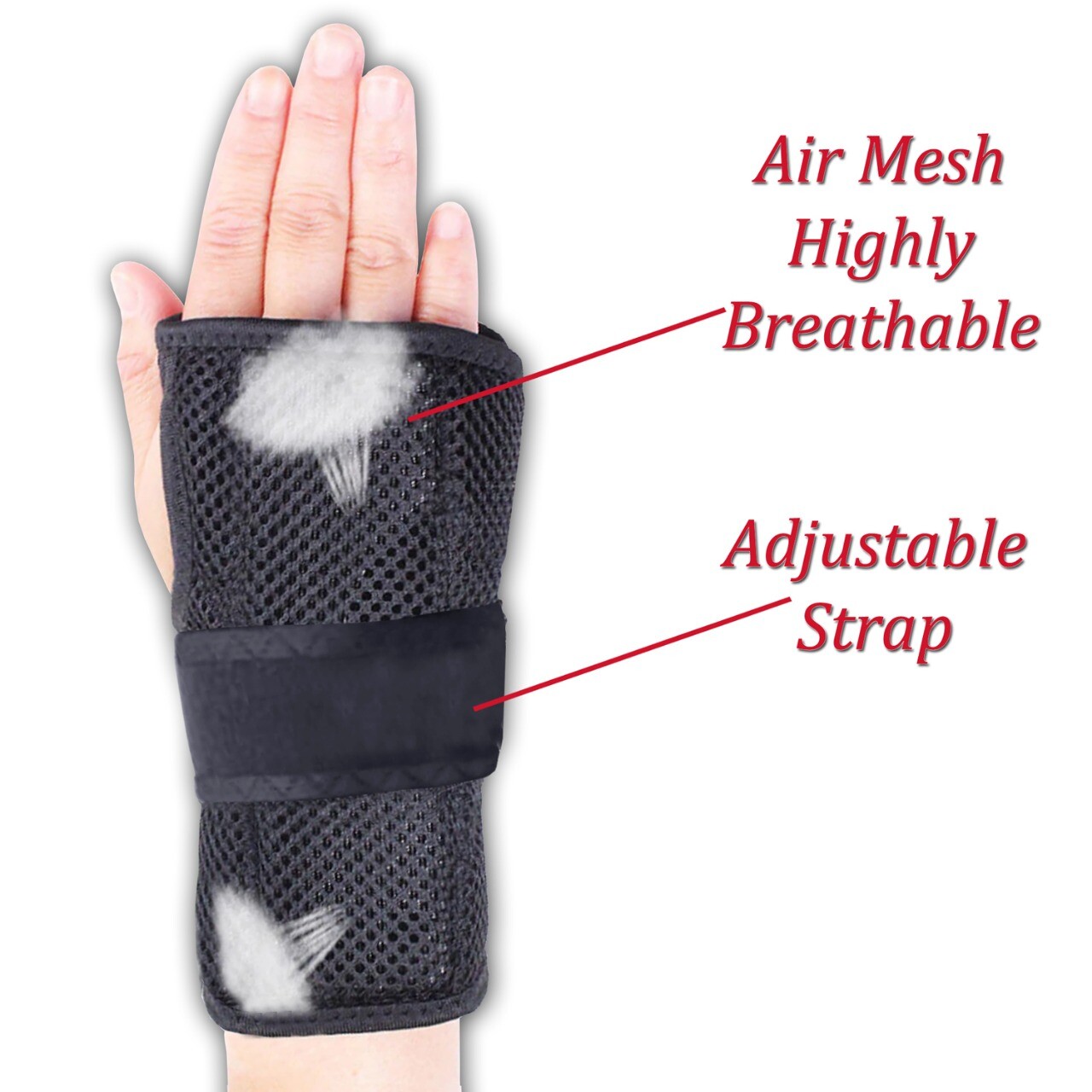LTG PRO® Wrist Support Mesh Breathable Brace Splint Carpal Tunnel Strain Sprain