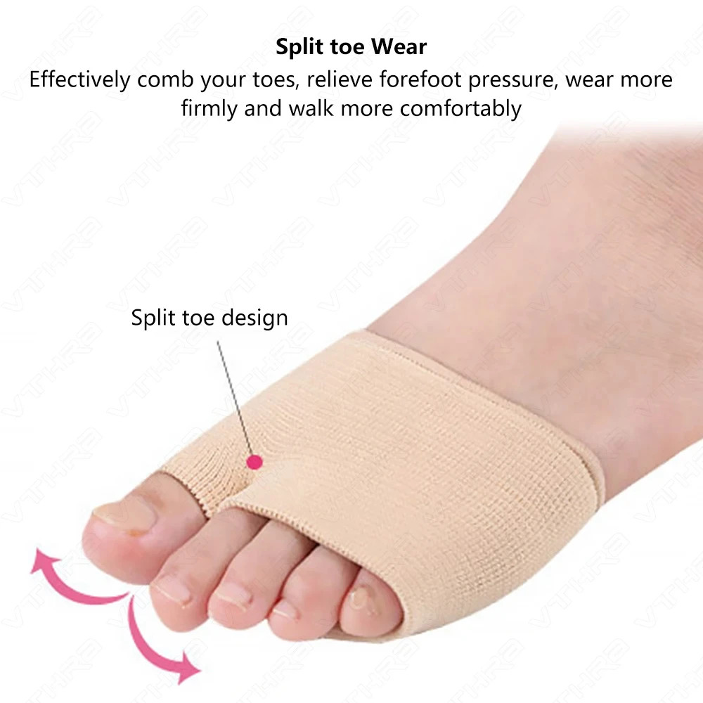 Half Toes Bunion Soles Forefoot Silicone Metatarsal Sleeve Pads Gel Cushi