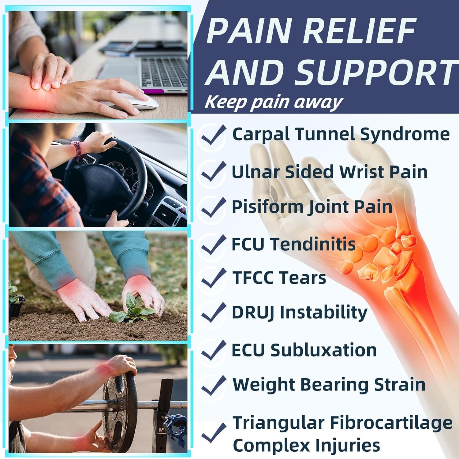 Wrist Brace for TFCC Tears, Ulnar Sided Wrist Pain, DRUJ Instability – Hand B…