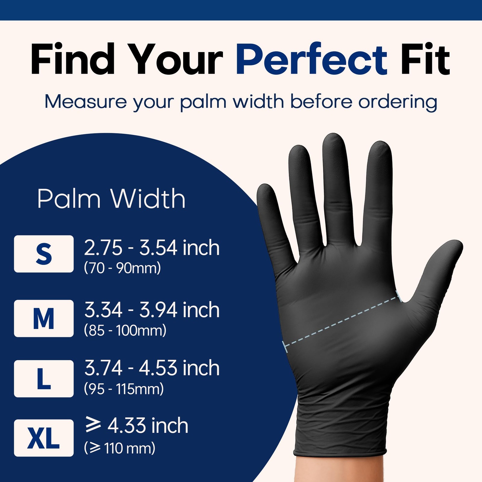 Supmedic Disposable Nitrile Gloves, Black Powder Free Small, Smal (Black)