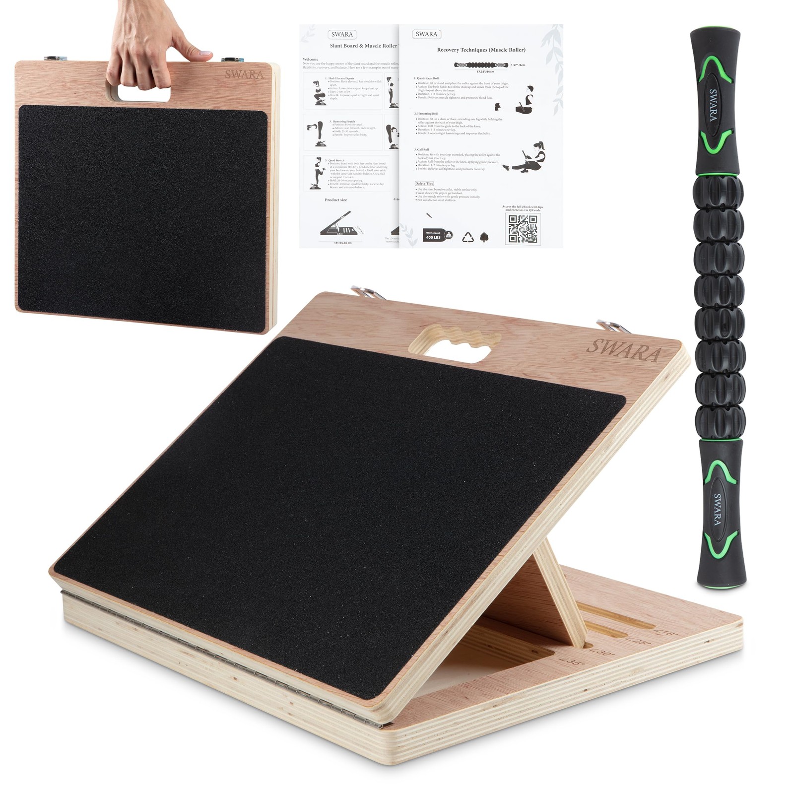 17″ Wide, Premium Portable Wooden Slant Board, Thicker 14×17 Inch, Natural
