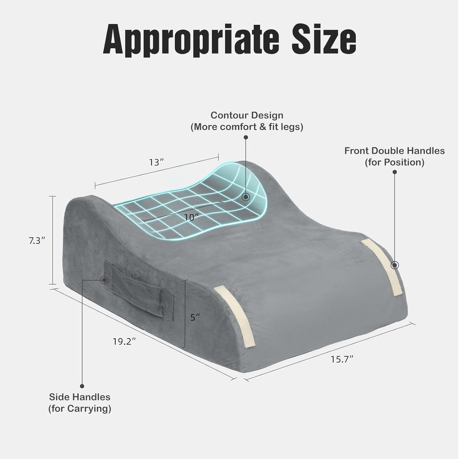 Memory Foam Leg, Knee, Ankle Foot Support and Elevation Pillow for Surgery Recov