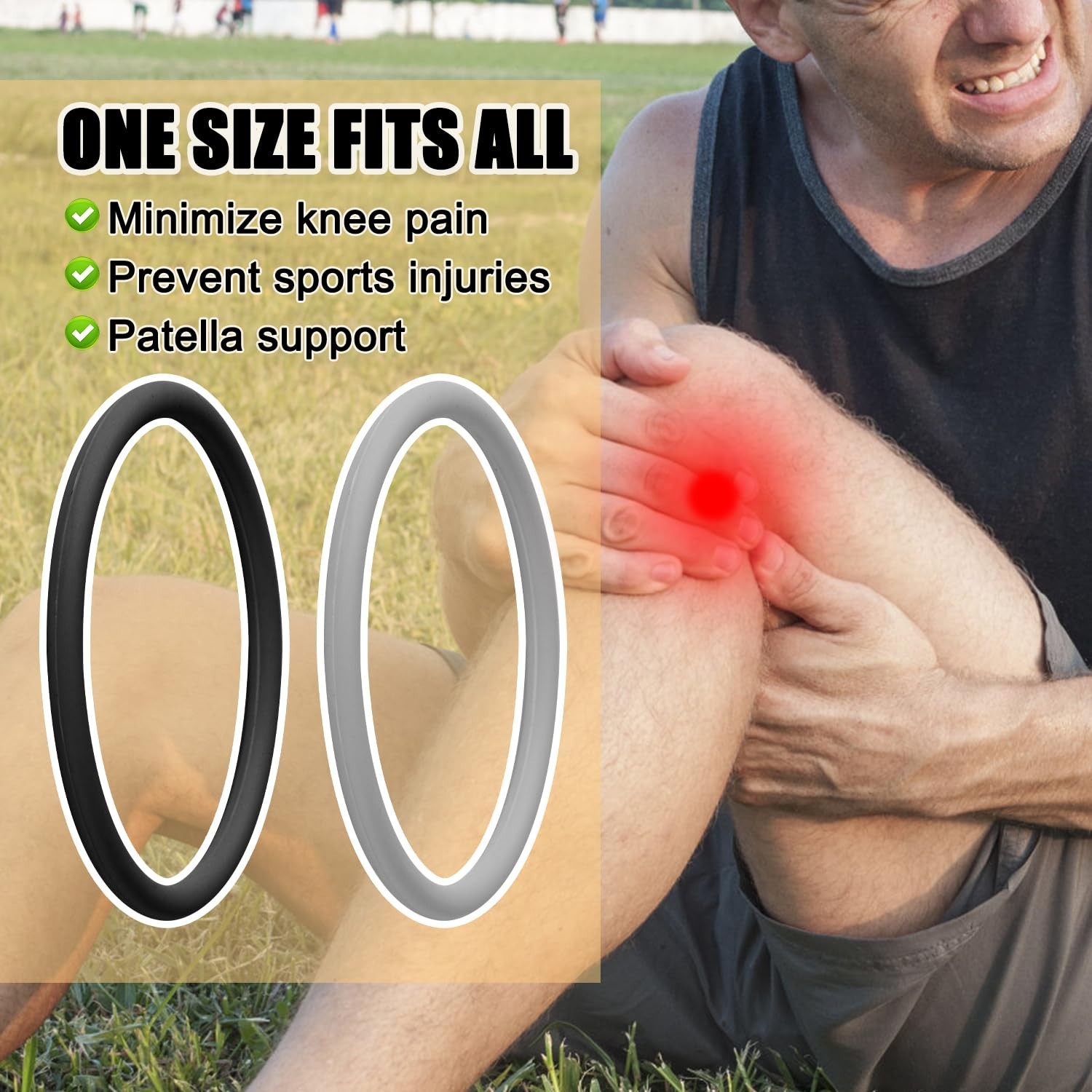 Ergonomic Silicone Patellar Support Bands – Enhance Knee Stability & Comfort