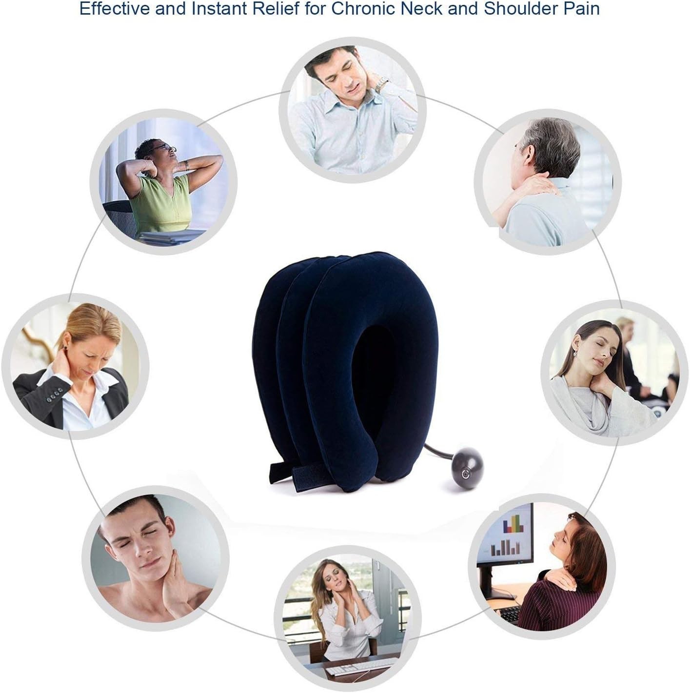 Cervical Neck Traction Device Inflatable Neck Stretcher, Easy to Use for Chro…