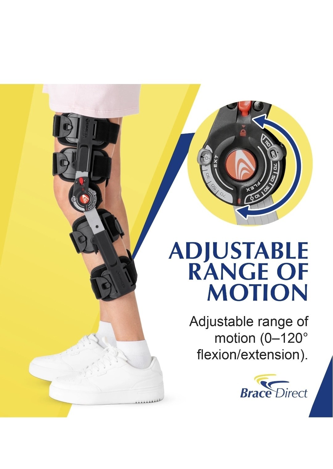 Breg T-Scope Premier Post Op Knee Brace – Black (08814) + Tri Panel Knee Immob..