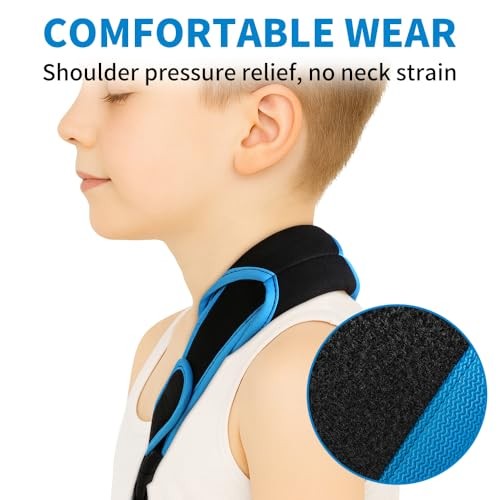 Kids Arm Sling Shoulder Immobilizer Brace – Size S – Black/Blue Polyester
