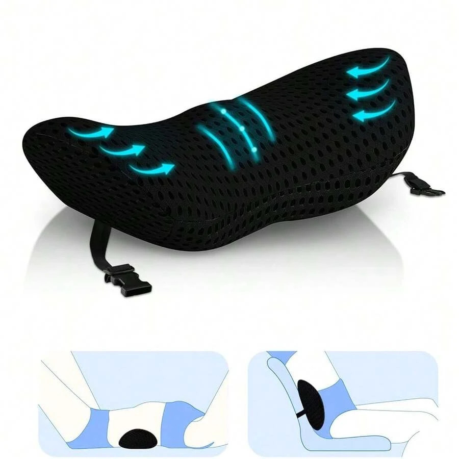 Lumbar Support Pillow Memory Foam Lower Back Pain Relief Office Car Bed