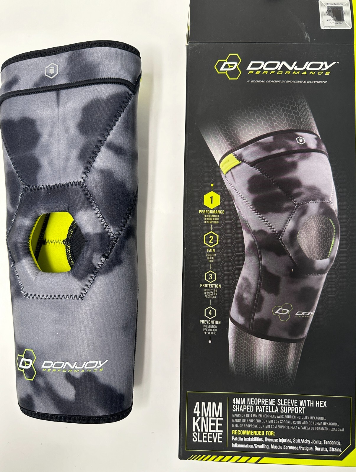 DonJoy Performance 4MM Knee Pad Support Leg Compression Sleeve, Large – NEW