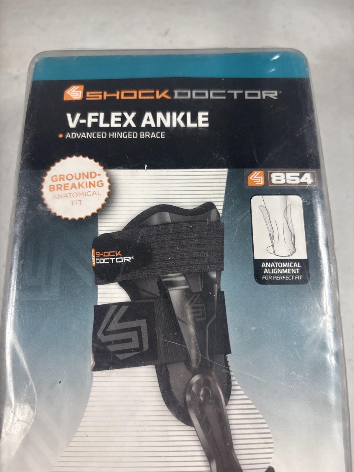 Size LARGE Shock Doctor V-Flex Ankle 854, Advanced Hinged Brace w/ X-Fit Wrap
