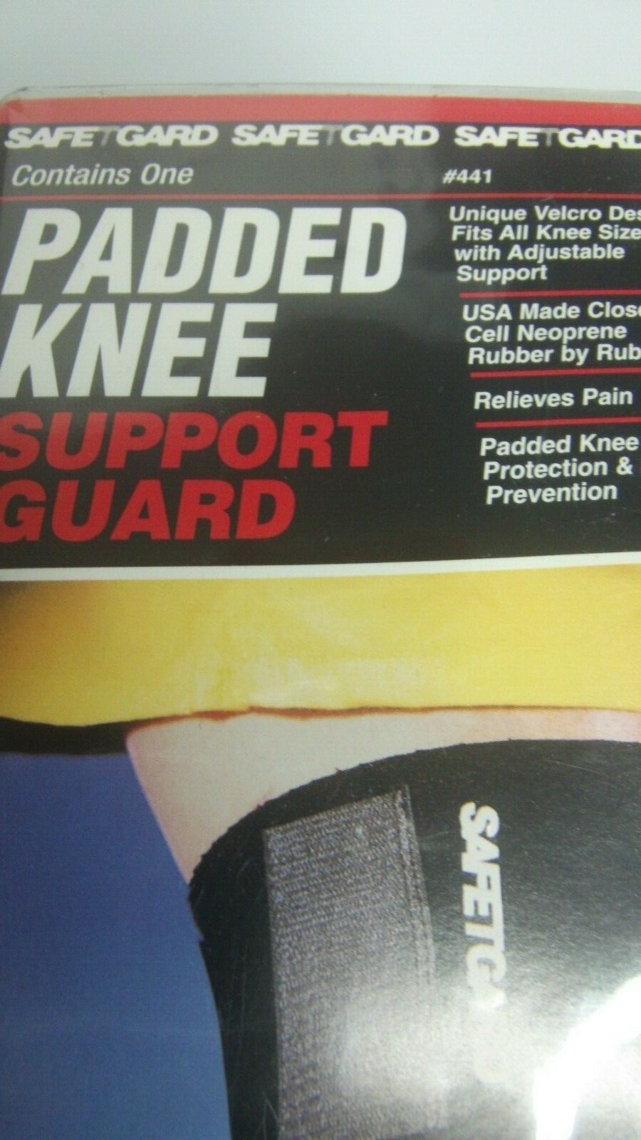 Knee Support Guard Padded One Size Fits All Adjustable USA Made SafeTgard NEW