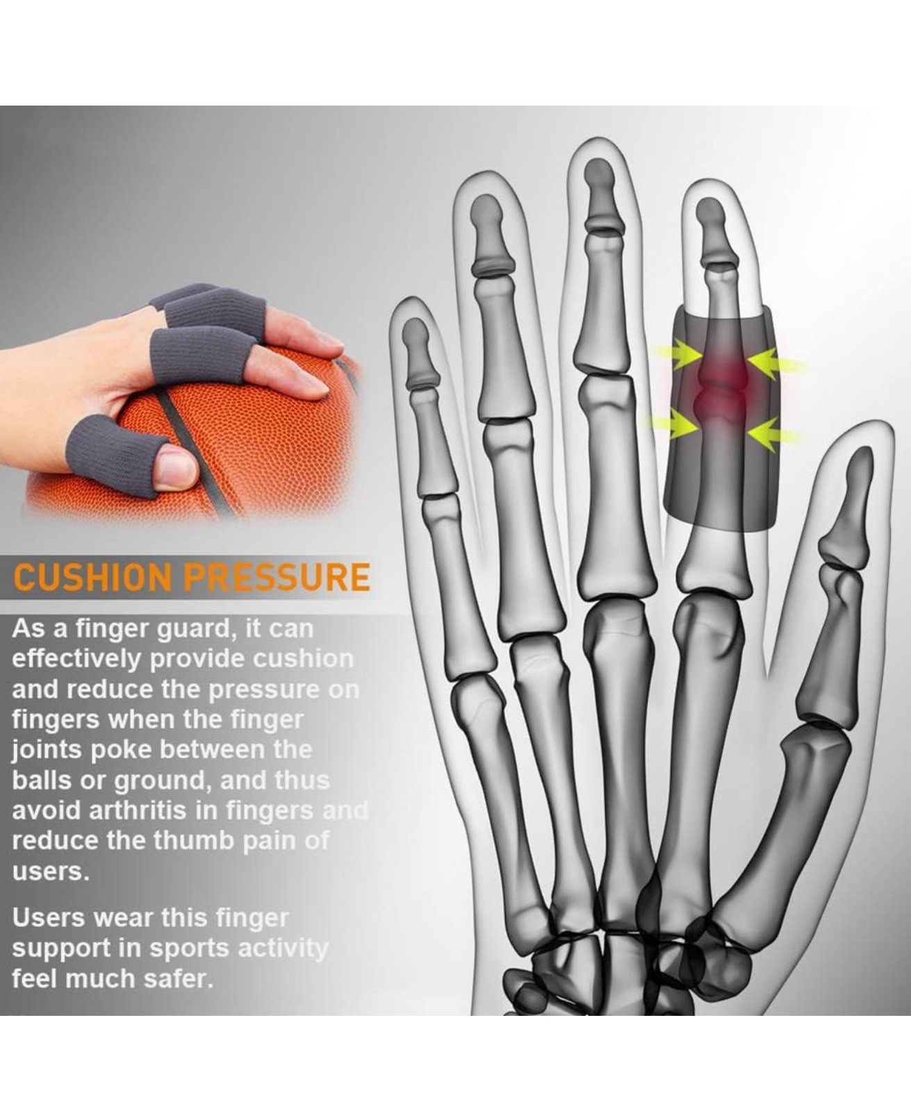10Pcs Finger Sleeves Thumb Support Brace Compression Pain Relief Arthritis