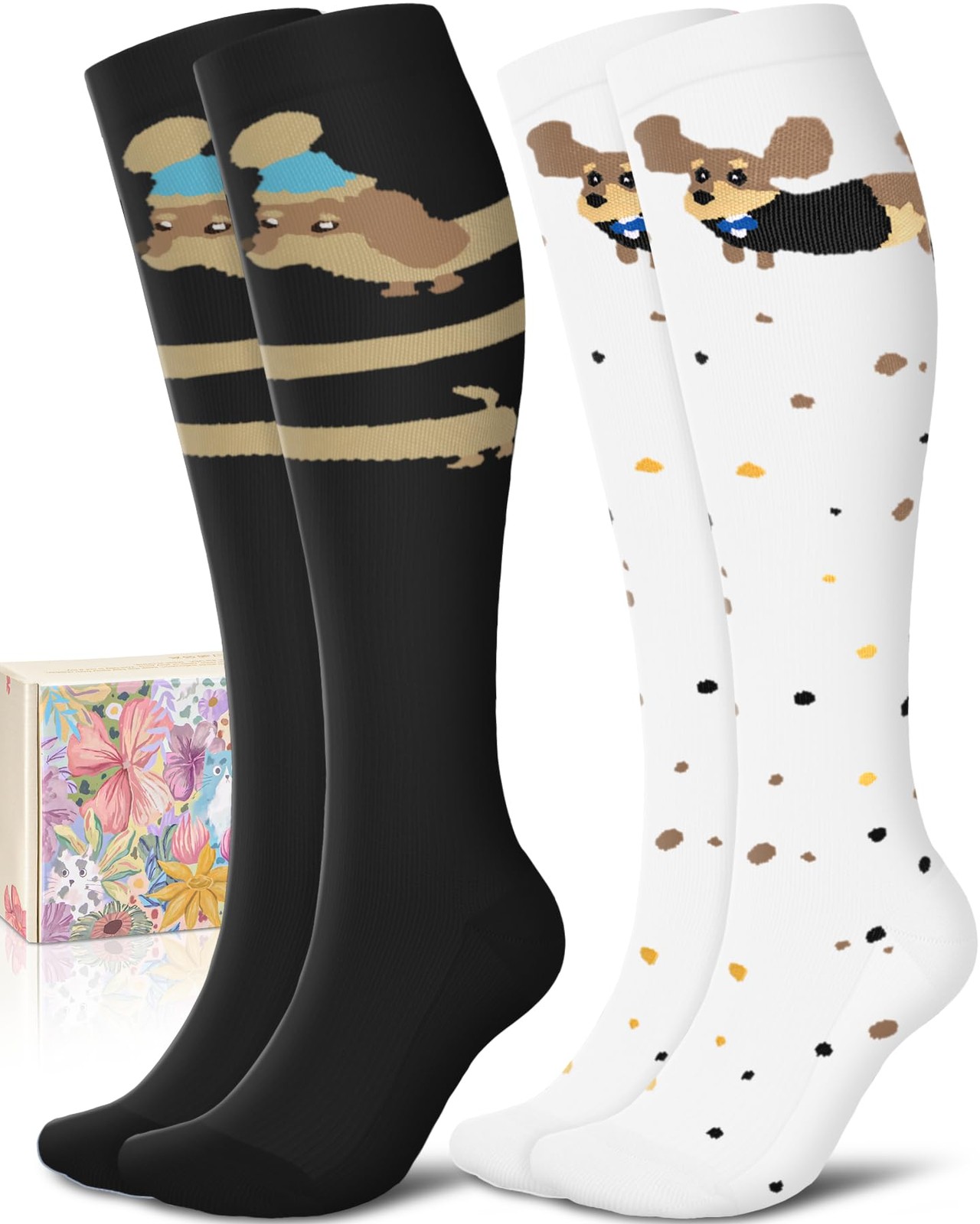 Cotton Compression Socks for Women Men 20-30mmHg Knee High Support Socks Circ…
