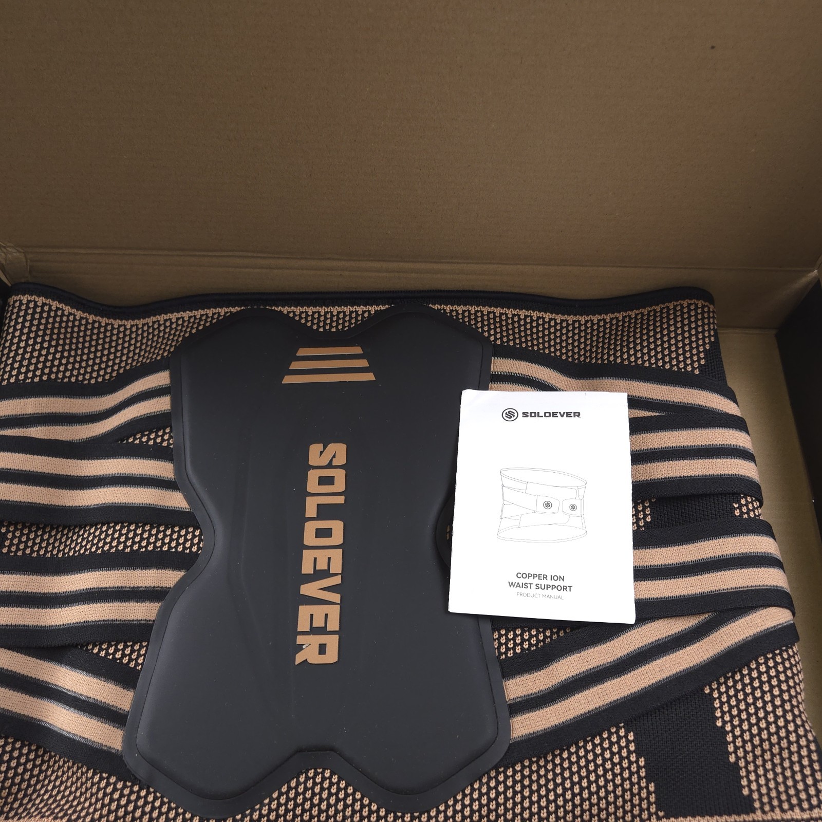 SOLOEVER XL Copper Back Brace for Lower Back Pain Breathable Lumbar Support