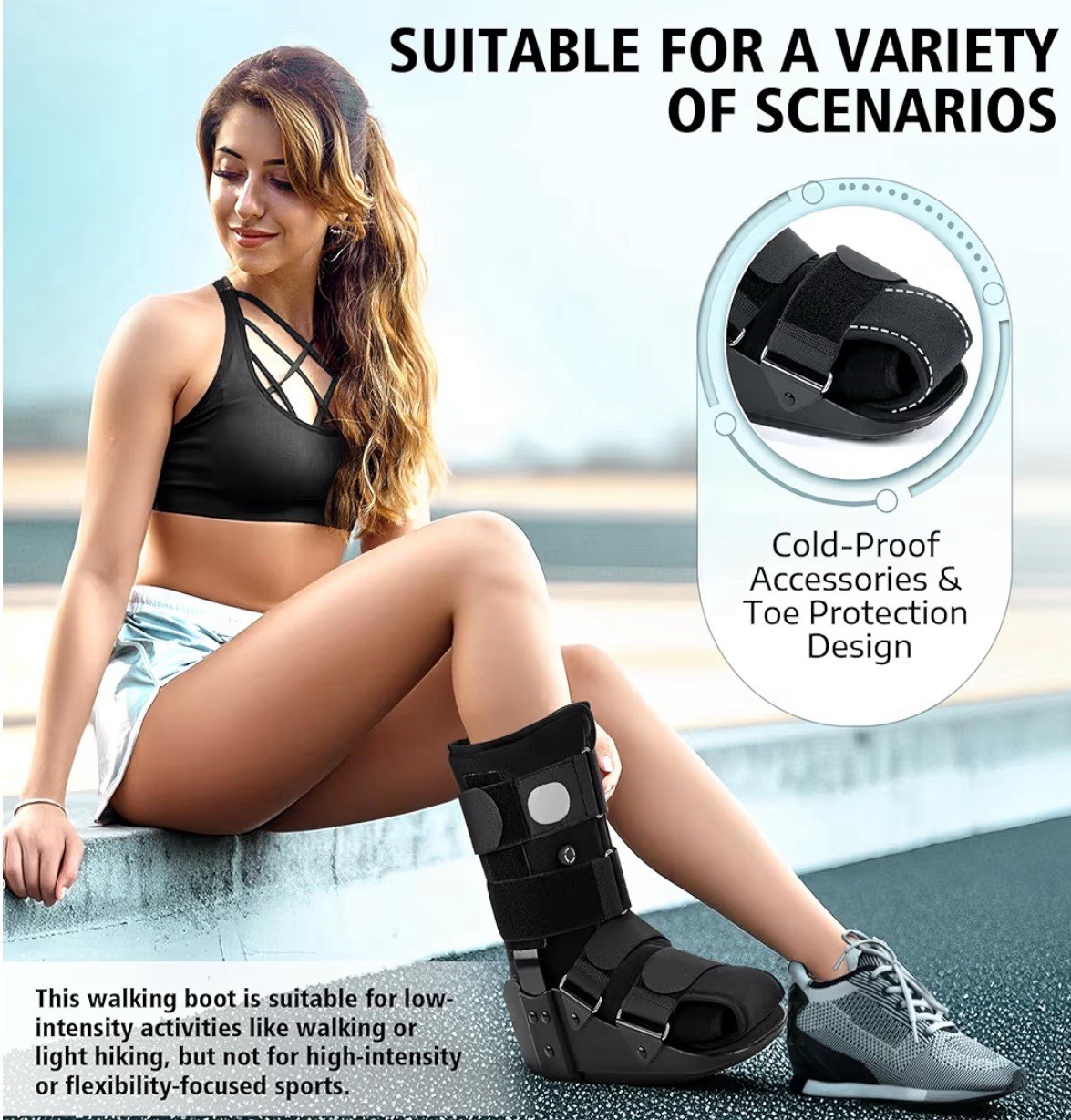 Medibot Advanced Walking Boot for Ankle Injuries,Adjust Air Splint w/ Pump,Large