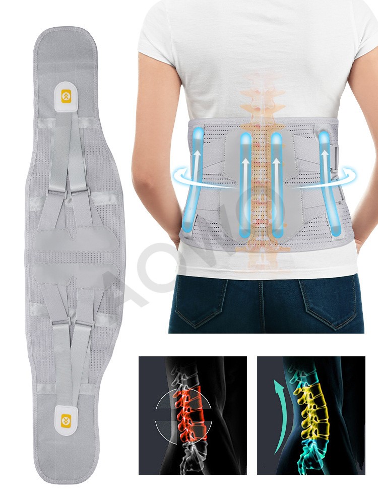 Medical-Grade Lumbar Support Belt for Back Pain Relief with Steel Plates、M-XXL