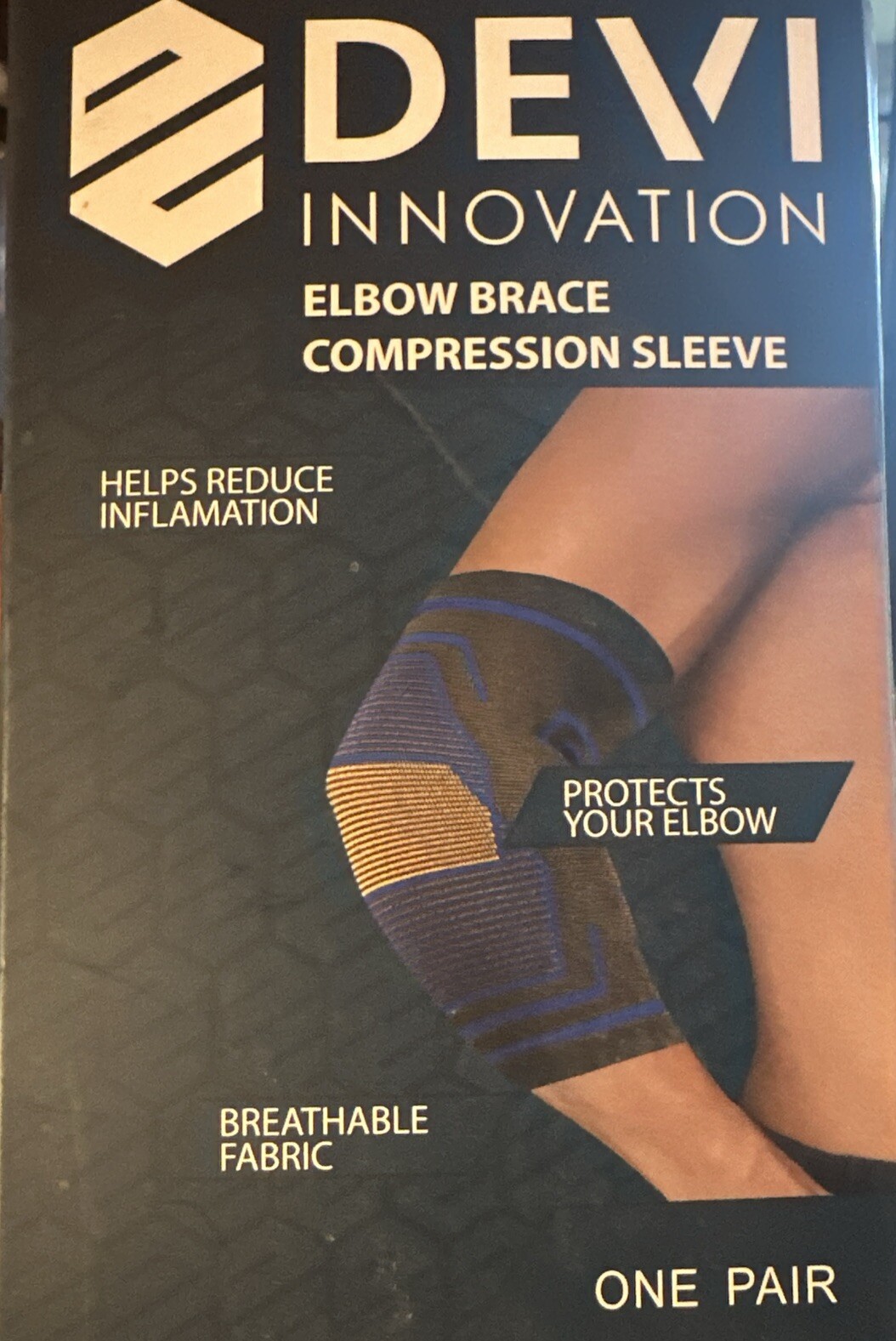 Devi Innovation Elbow Brace Compression Sleeve Size Medium 1 Pair Or 2 Pieces