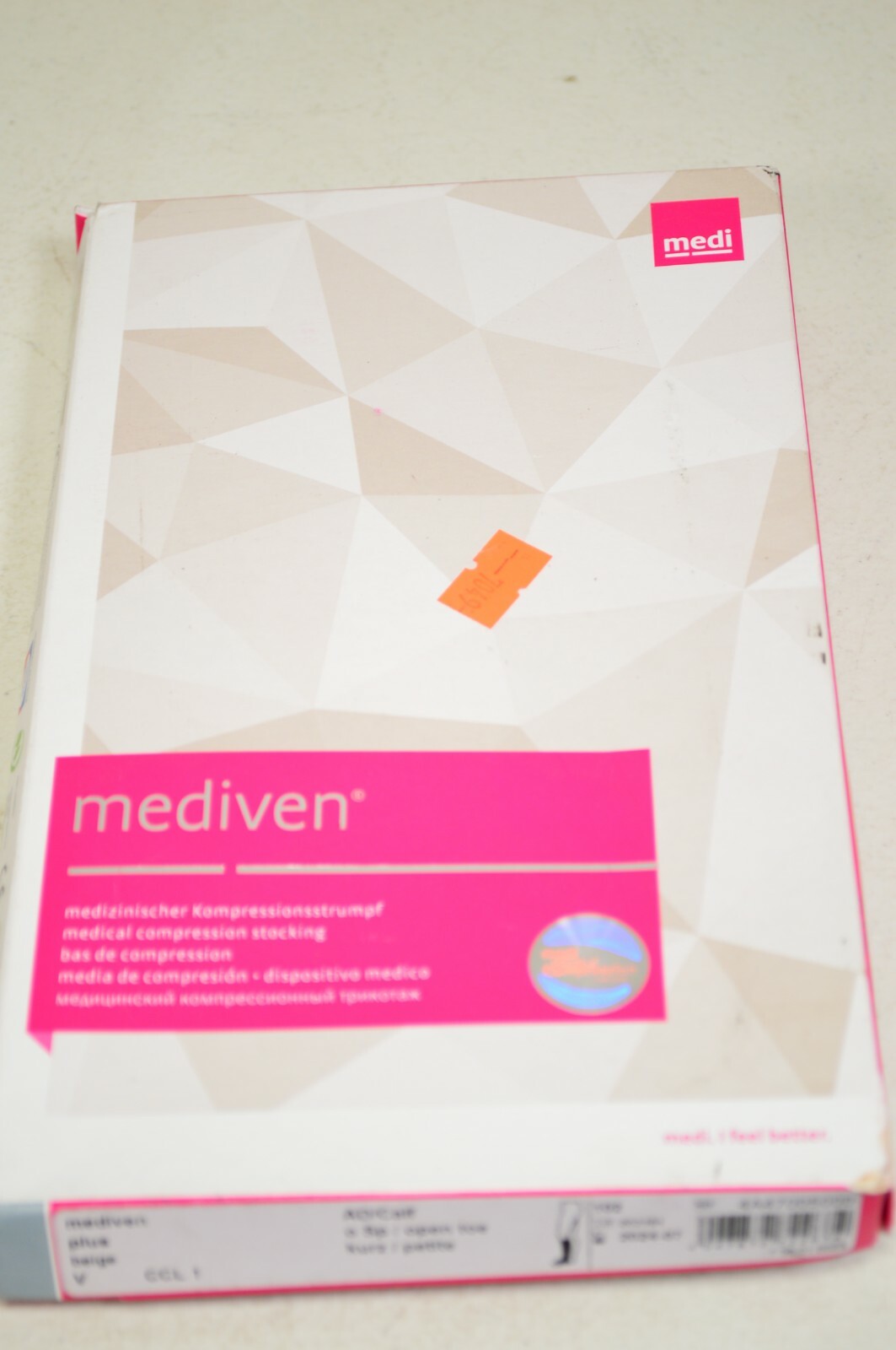 Mediven Plus Compression Stocking Beige CCL1 V Calf Open Toe Petite 4A47005000