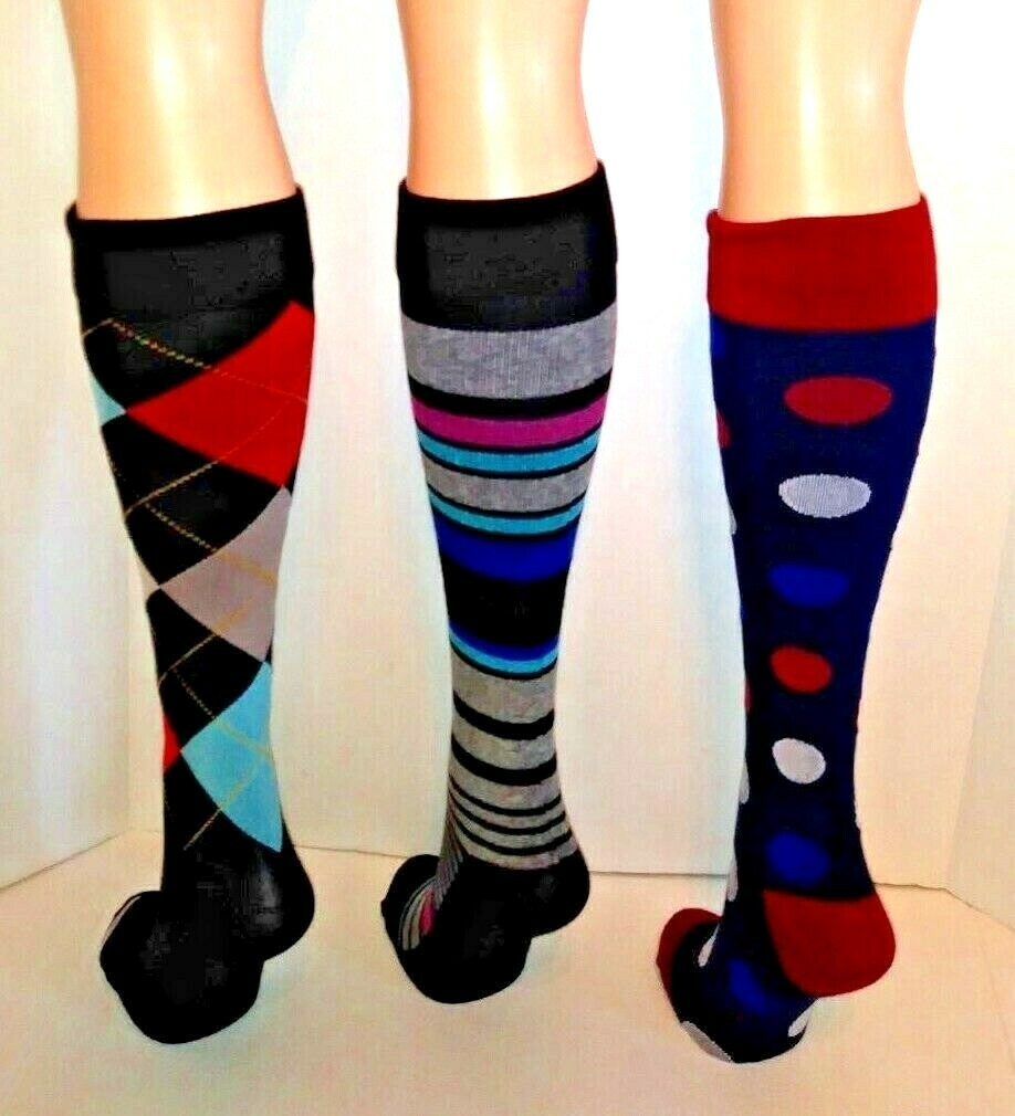 Compression Socks Knee High 9-11 Dr Shams Moderate 8-15 mmHg Graduated 3 PAIR