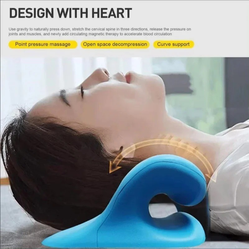 Cervical Neck Stretcher Massage Pillow Traction Device for Neck & Shoulders