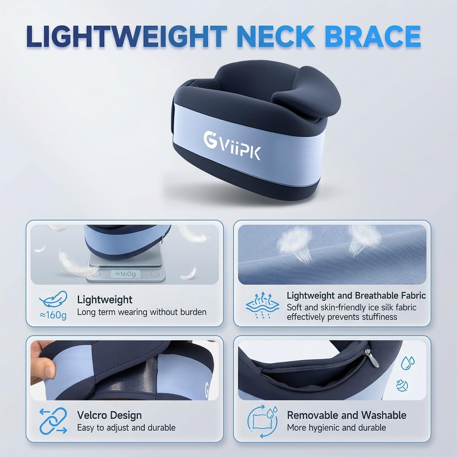 Soft Ice Silk Neck Brace – Cervical Collar Support for Pain Relief & Posture Cor