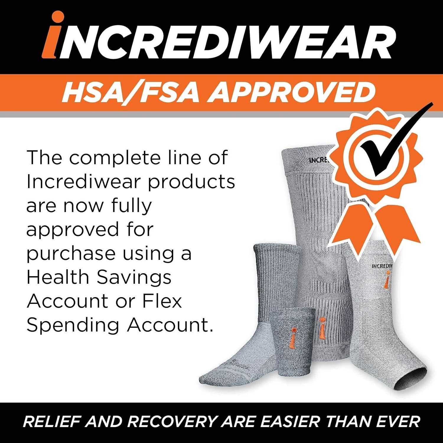 Incrediwear Ankle Sleeve – Brace for Joint Pain Large (Pack of 1), Grey
