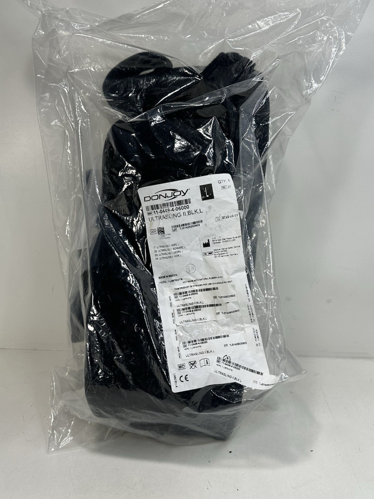 DonJoy 11-0449-4-06000 Ultra Sling II Shoulder Immobilizer, Black, Large