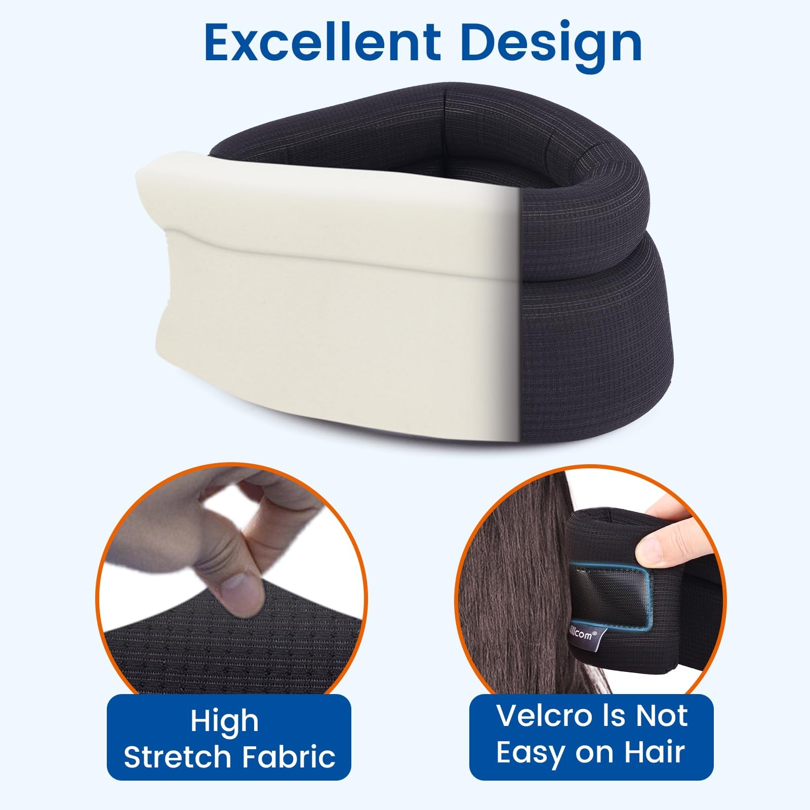 Willcom Neck Support Brace for Snoring Sleep Apnea, Soft Cervical L, Black