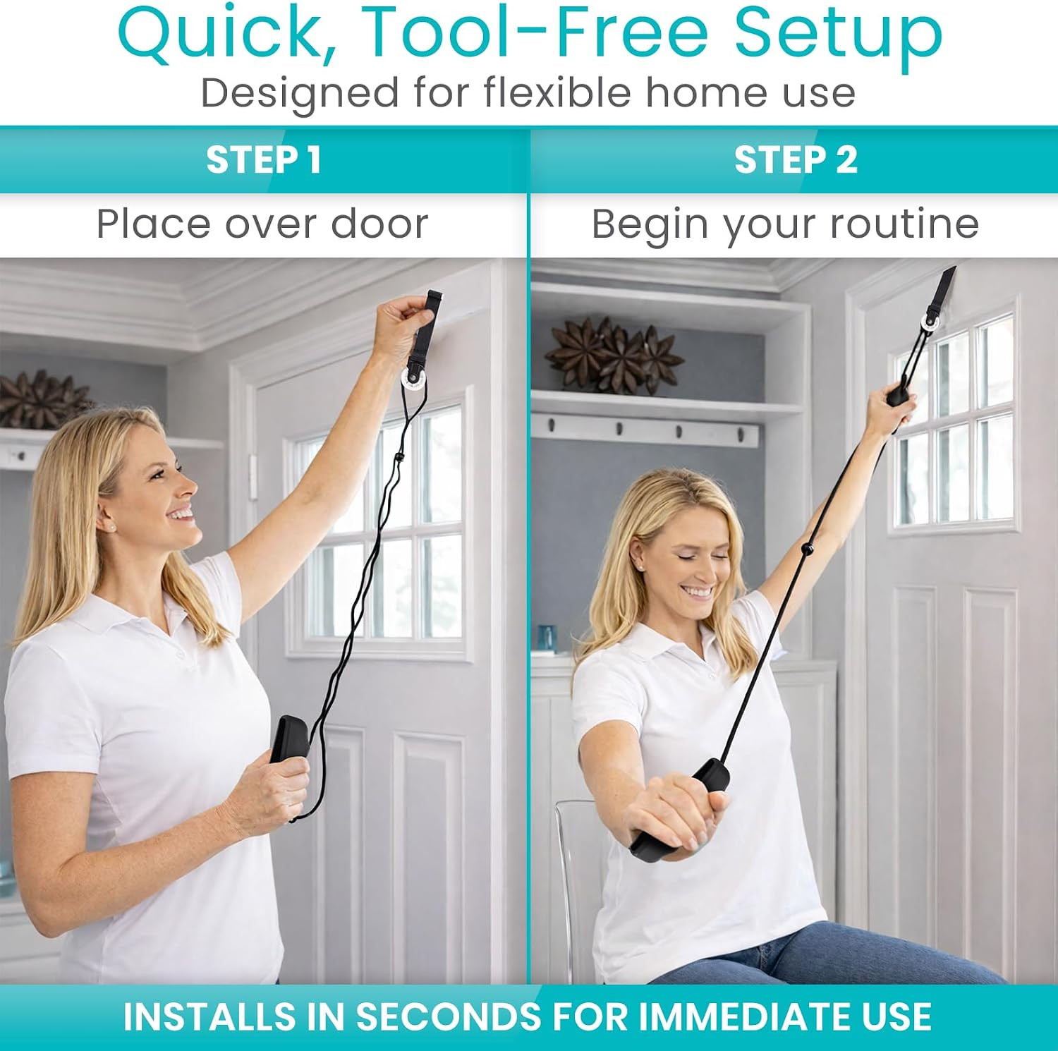 Shoulder Pulley for Physical Therapy – over the Door Pulley for Frozen