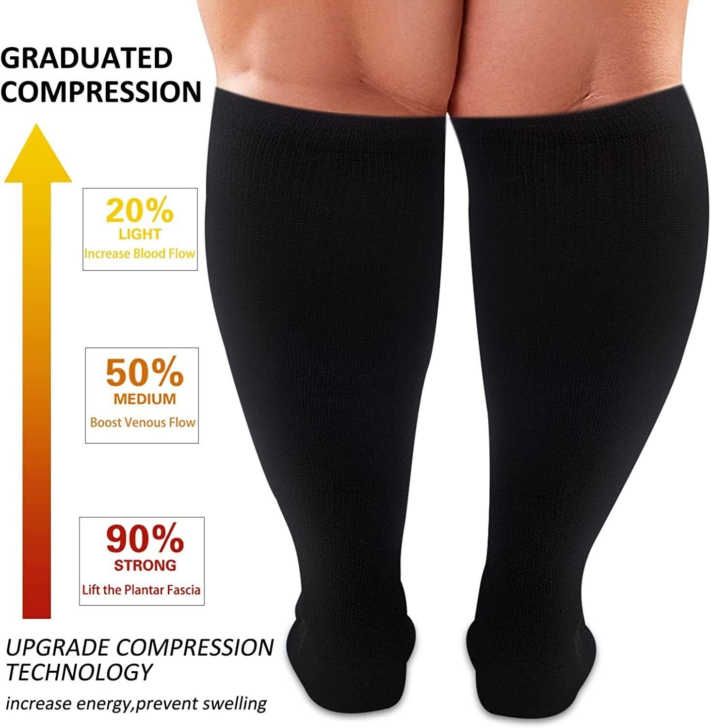 High Stretch Knee Braces Sleeves for Knee Pain Women & Men All-Day Use (XL)