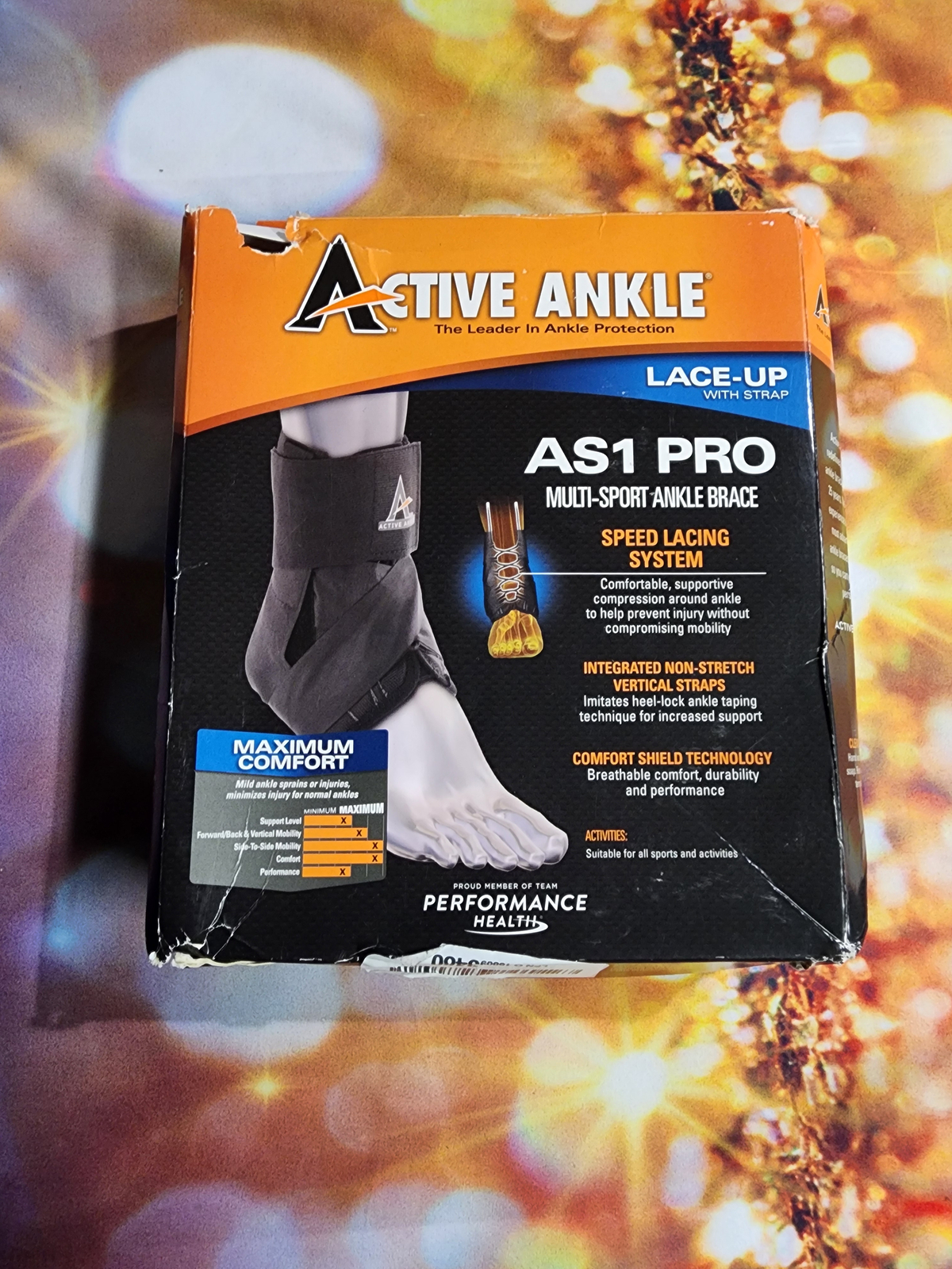 Active Ankle AS1 Pro Lace Up Ankle Brace, Ankle Support with Laces for Men & Wom