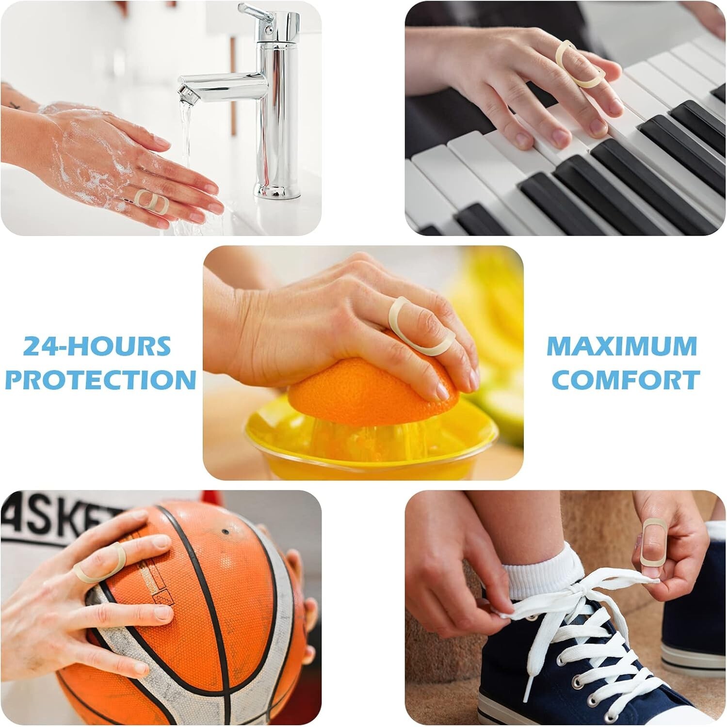 Durable Finger Brace Set – 5 Sizes for Arthritis & Trigger Finger Protection