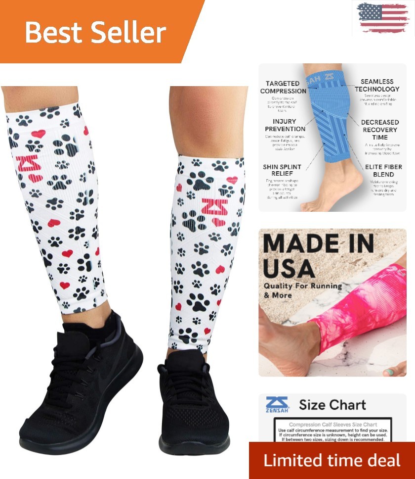 Cartoon Pattern Compression Leg Sleeves – Injury Prevention for Runners, L/XL