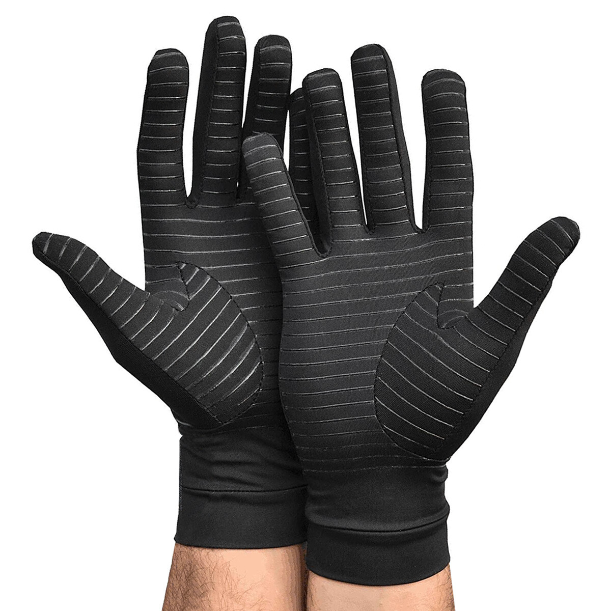 Copper Compression Gloves Medical Arthritis Pain Relief Hand Wrist FULL Support