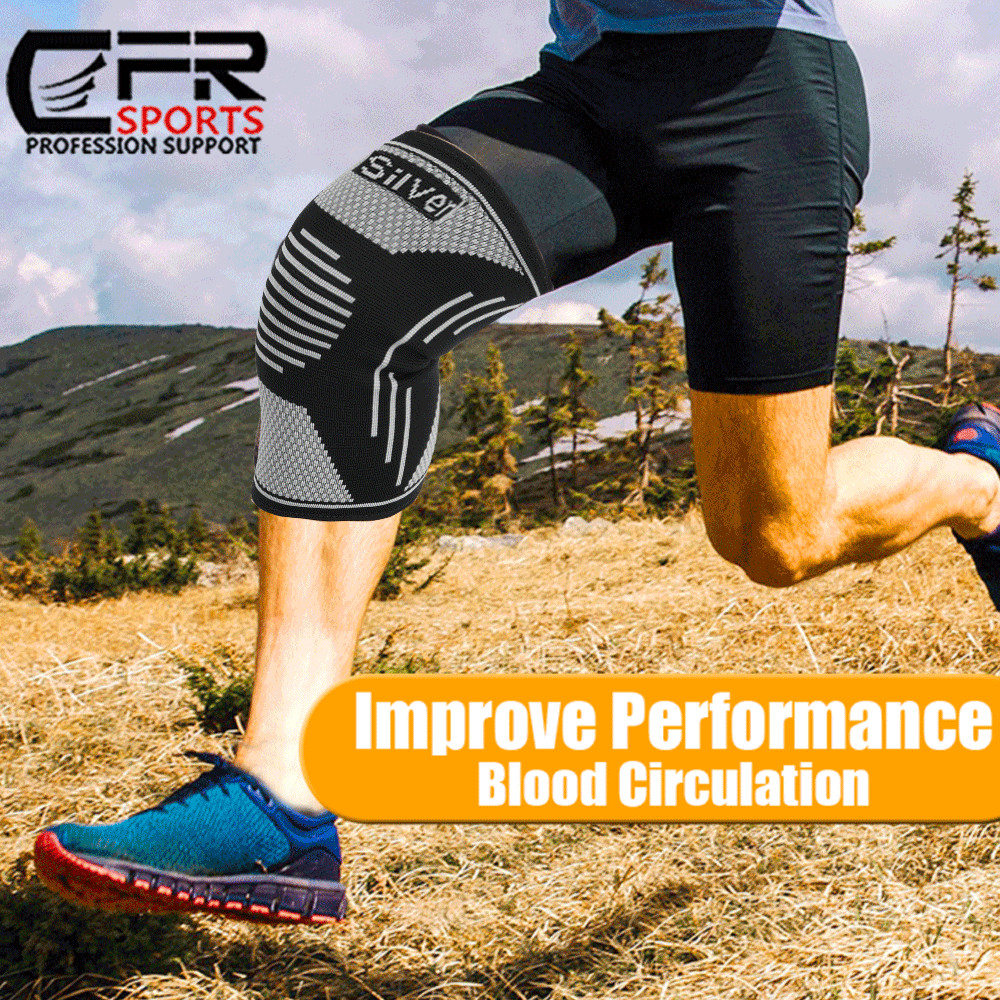CFR Knee Sleeves Copper Silver Compression Brace Support Sport Joint Injury Pain