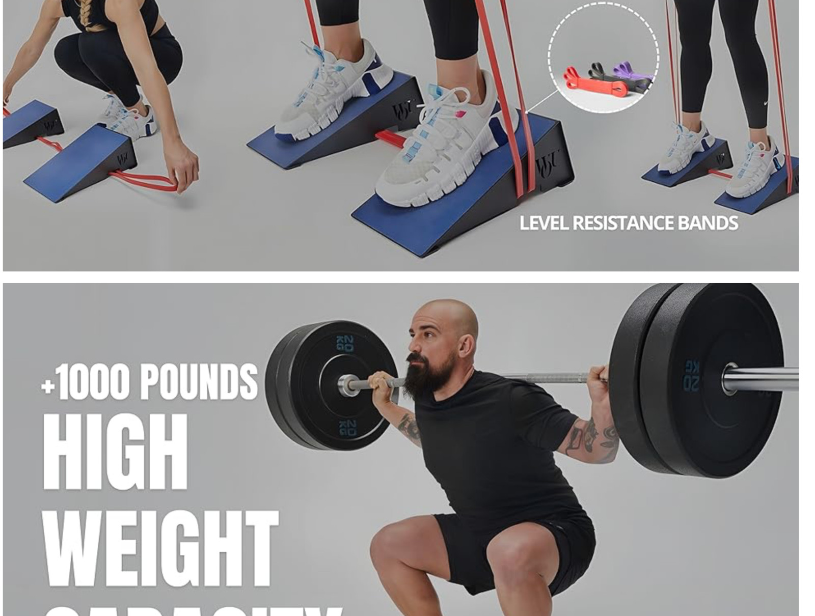 WOU Squat Wedge – Metal Slant Board for Squats, Calf Stretcher, Heel Elevated Sq