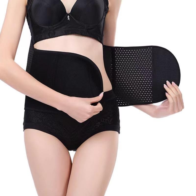 SUJAYU Abdominal Binder Post Surgery, Breathable Belly Band Medium Black