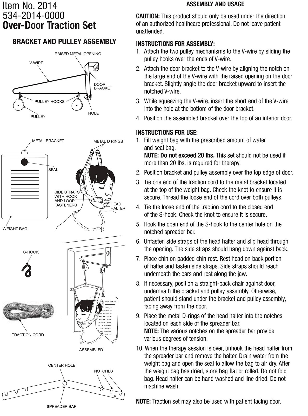 DMI Over the Door Posture Corrector and Cervical 1 Count (Pack of 1), White