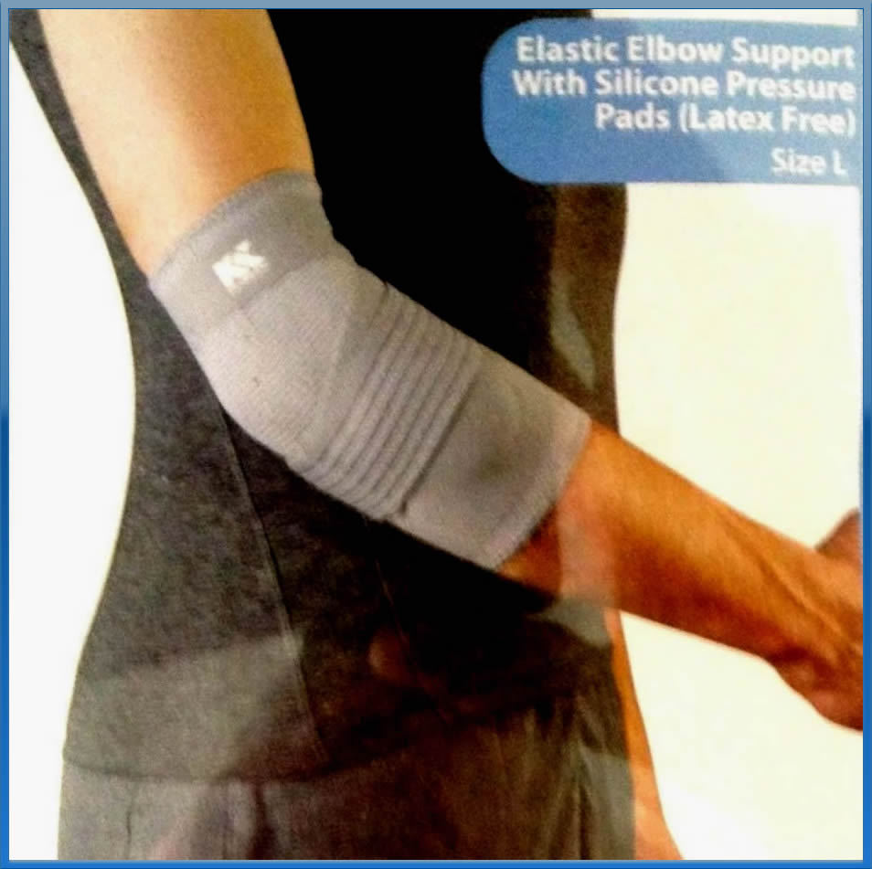 Elastic Elbow Support Brace w/ Silicone Pressure Pads New Design Black NEW