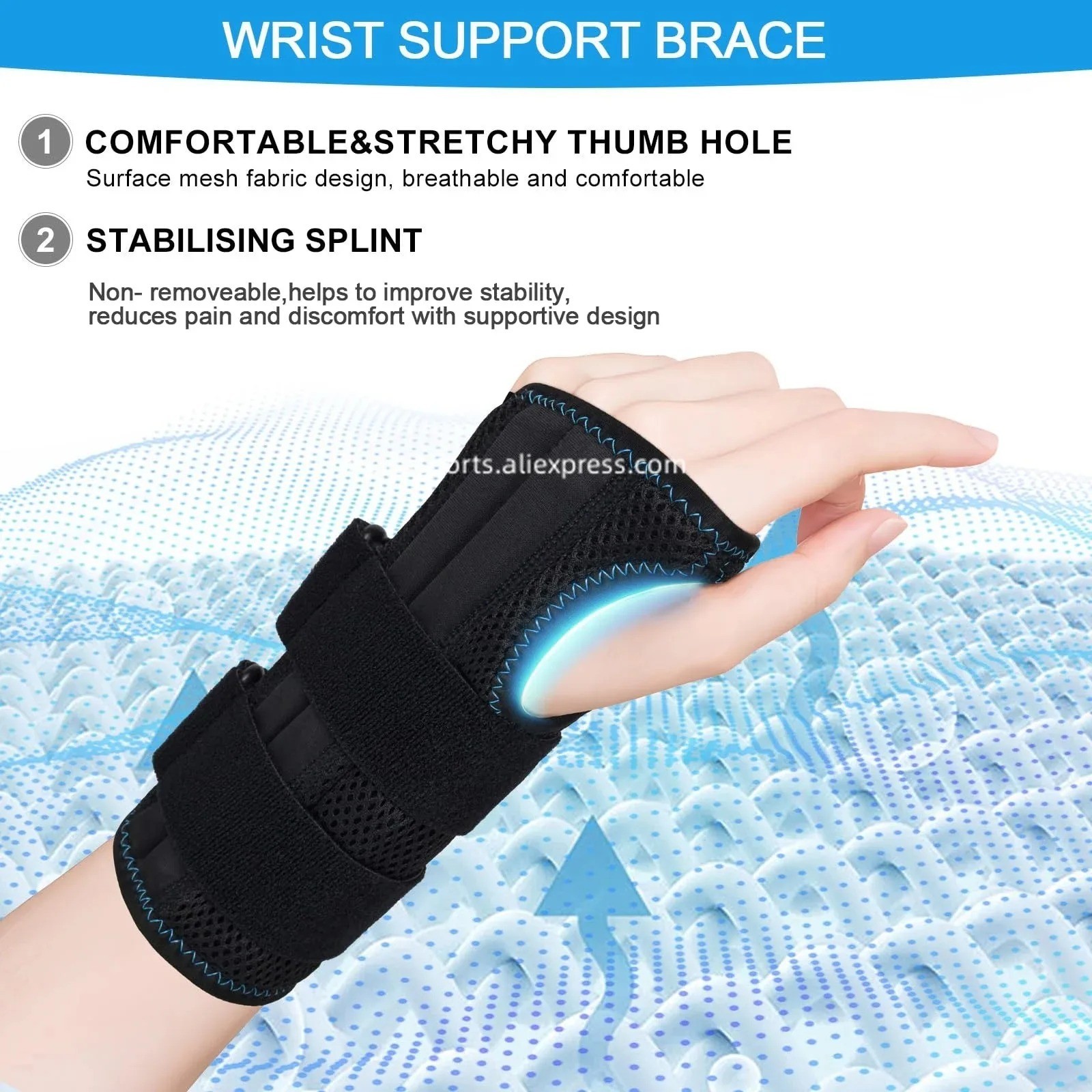 Carpal Tunnel Wrist Brace & Compression Glove Hand Splint Arthritis Pain Relief