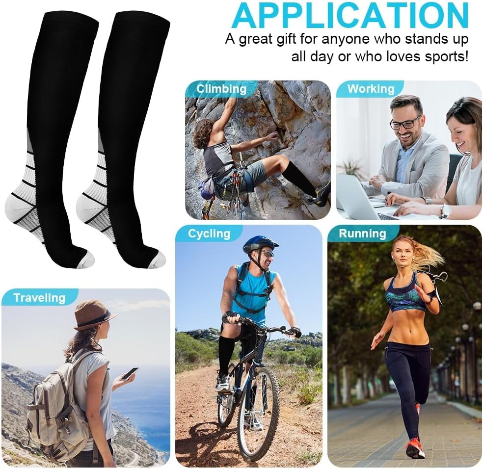 1-20Pairs Copper Compression Socks 20-30mmHg Graduated Support Mens Womens S-XL