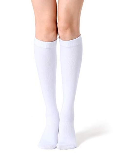 Women’s Knee High Socks Outdoor Sport Athletic Socks Casual One Size White