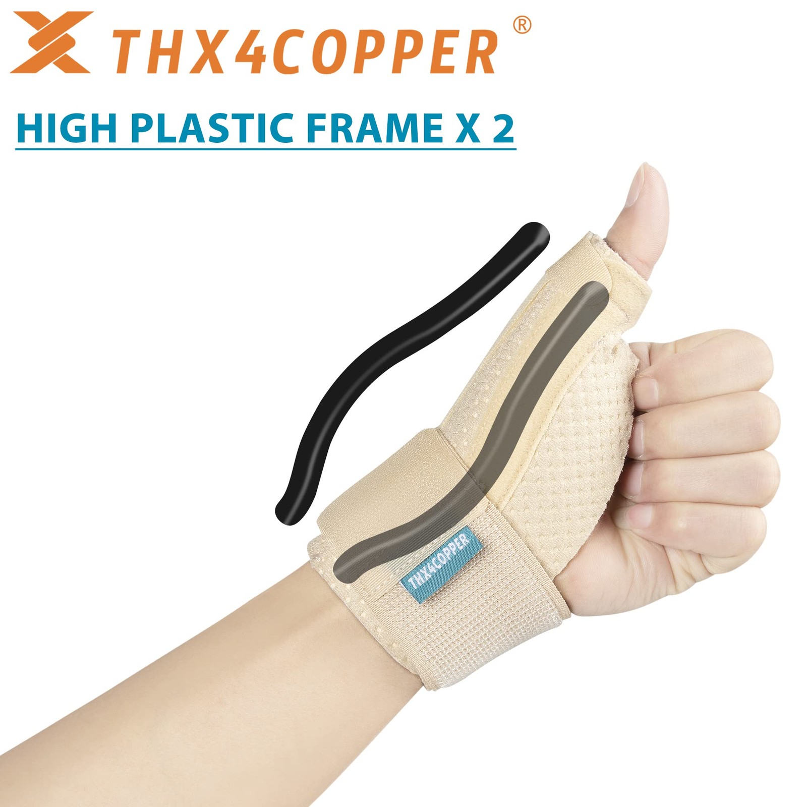 THX4COPPER Thumb & Wrist Stabilizer Splint for Large/X-Large, Beige