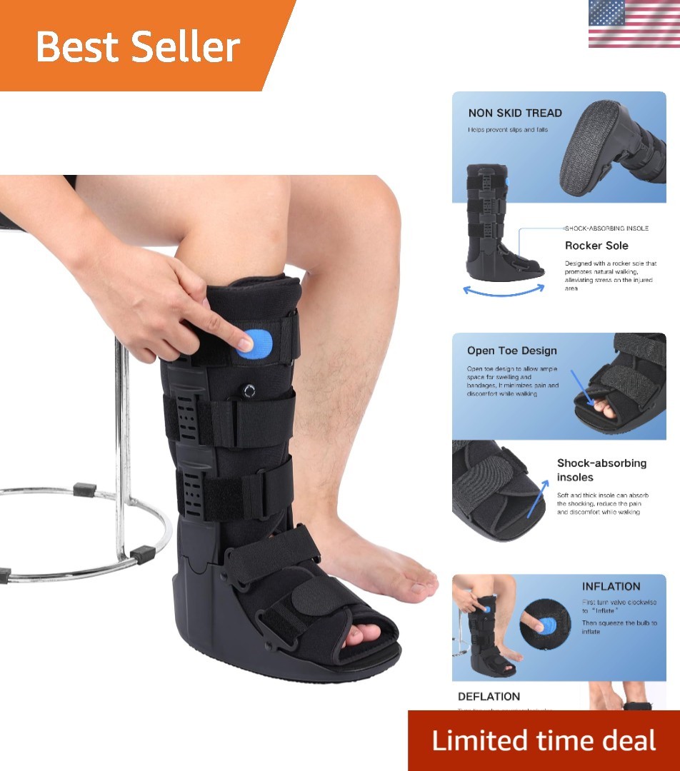 Non-Slip Tall Air Fracture Boot for Comfortable Walking – Adjustable Large Size