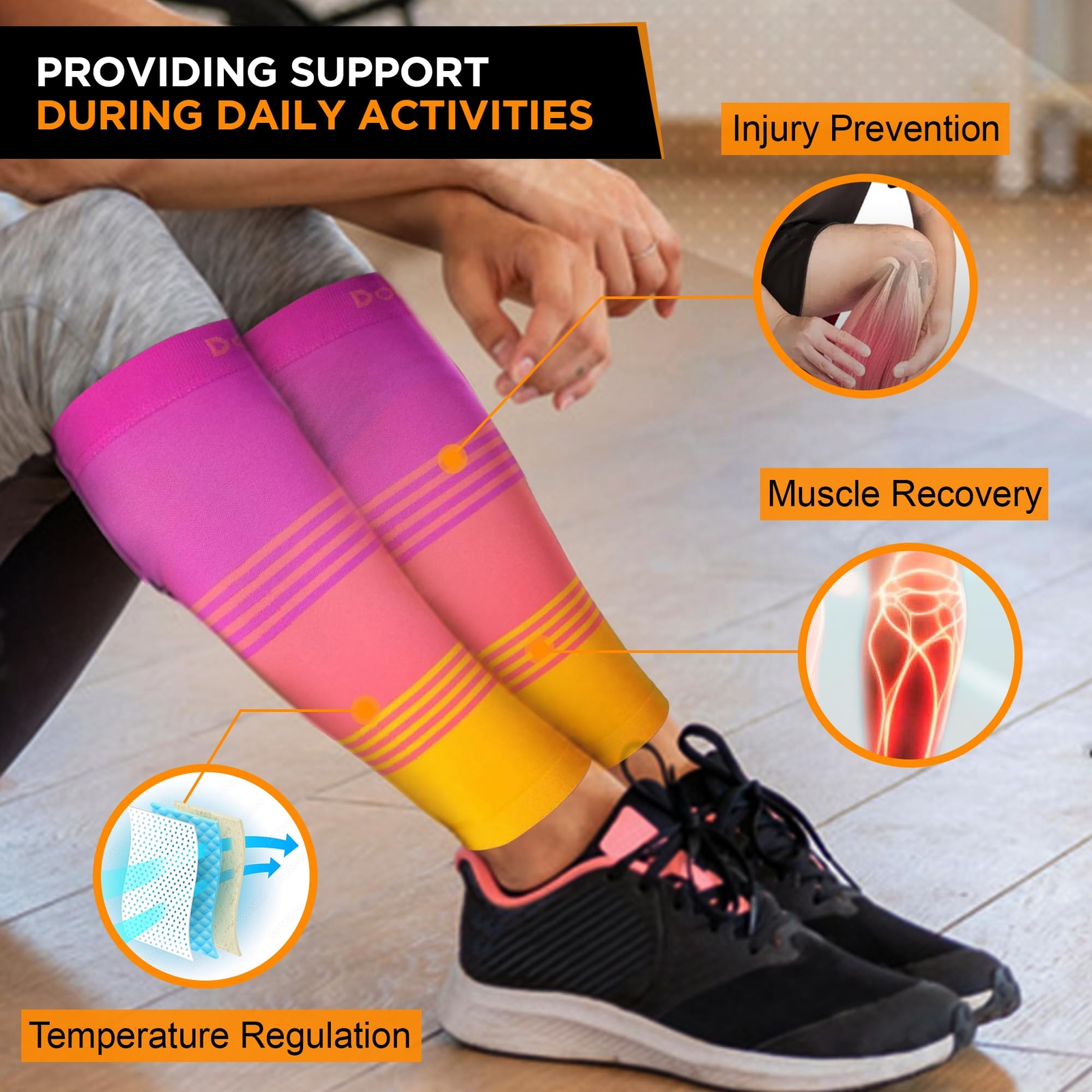 Compression Calf Sleeve for Men & Women, Medical Grade, 20-30mmHg Graduated S…